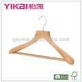 Natural wood coat hanger